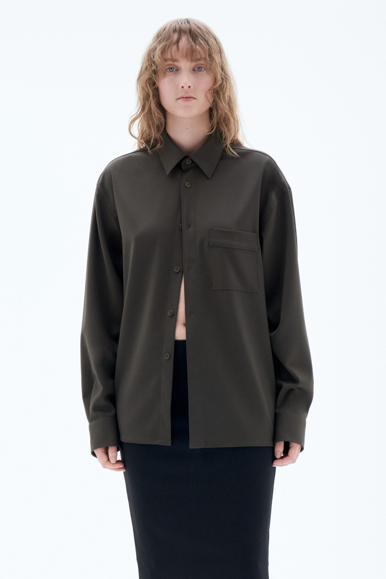 Boxy Wool Twill Shirt